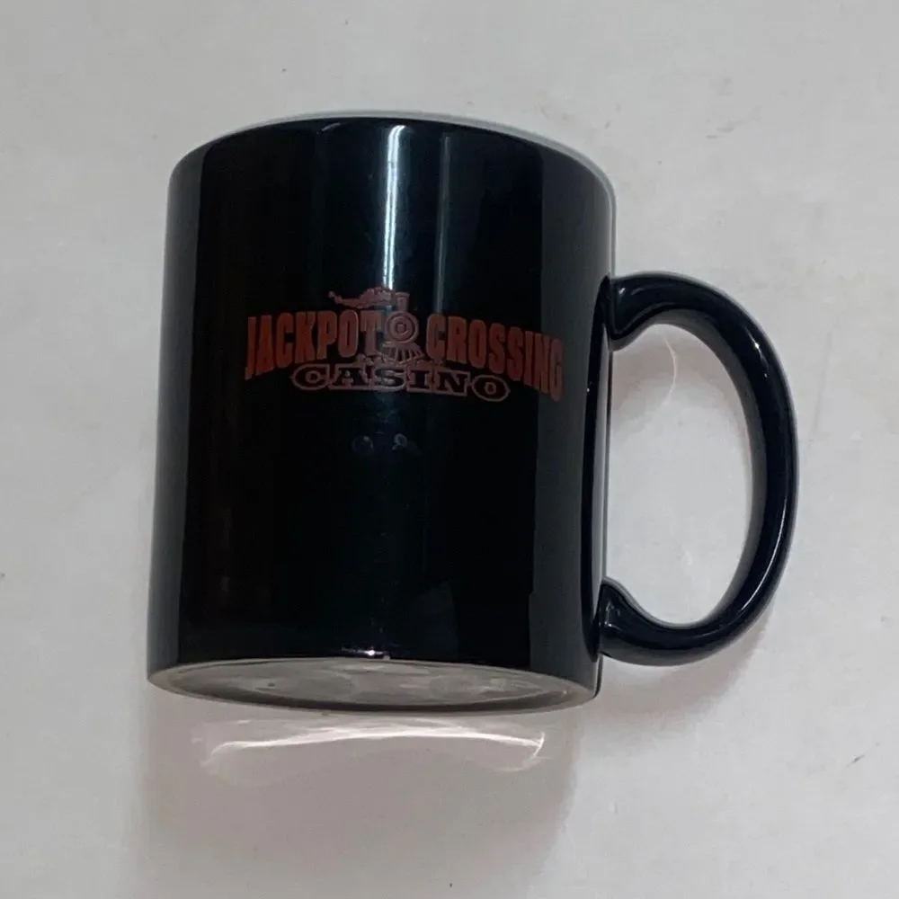 10/$50 !it jeans Black Coffee Mug with Red Jackpot Design